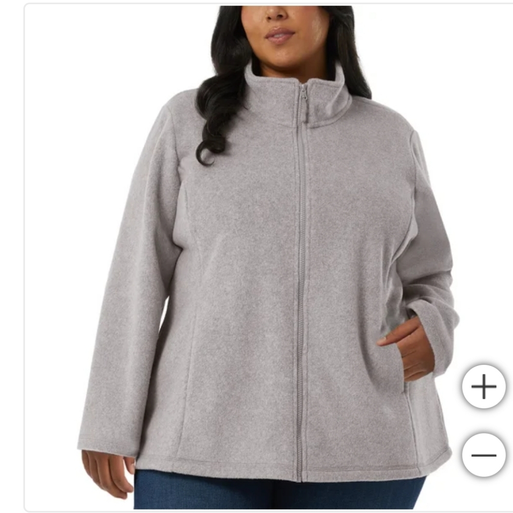 NWT 32 Degrees LIGHT GRAY Brushed Full Wool Jacket Zip Up Coat XXL